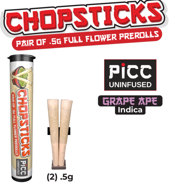 Chopsticks Grape Ape Pre-Rolls, 1G (2-Pack) - 1G
