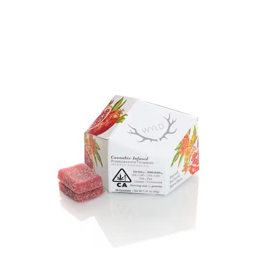 Wyld Pomegranate 1:1 Gummies, 100MG (10-Pack) - 100MG