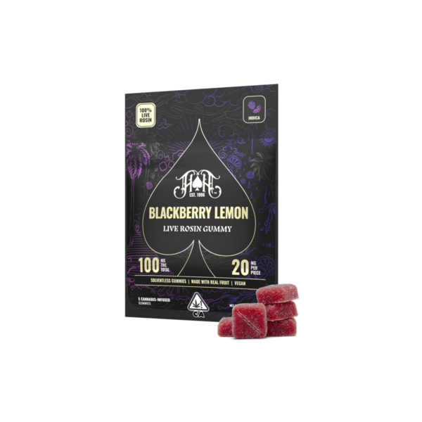 Heavy Hitters Blackberry Lemon Live Rosin Gummies, 100MG (5-Pack) - 100MG