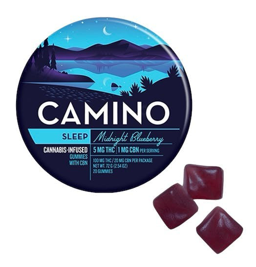 Camino Midnight Blueberry CBN Gummies, 100MG (20-Pack) - 100MG