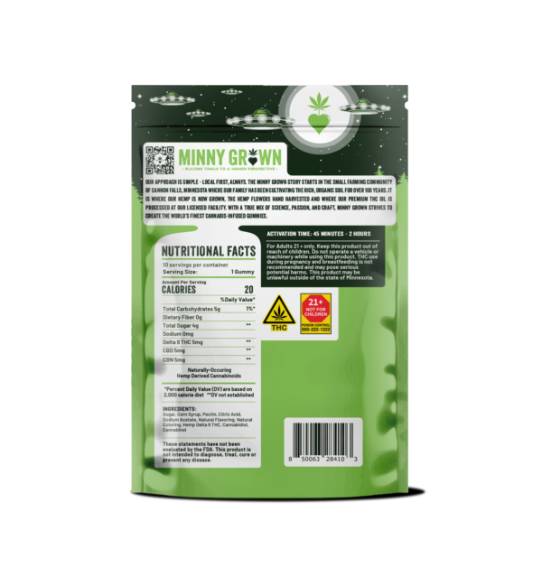 Minny Grown Big Caramel Apple Alien Abduction 2:1:1 Gummies, 100MG (10-Pack) - 100MG