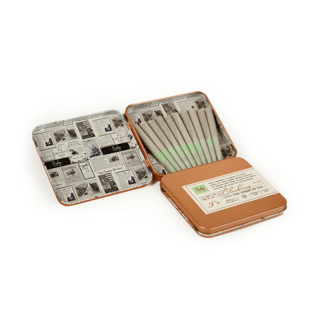 Ruby Farms Blueberry DJ Cut Hash Infused Pre-Rolls, 5G (10-Pack) - 5G