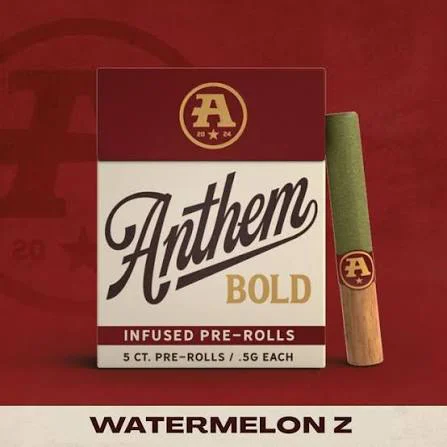Anthem Watermelon Z Bold Wood Tip Infused Pre-Rolls, 2.5G (5-Pack)