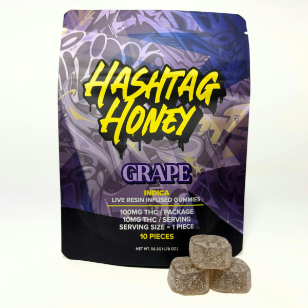 Hashtag Honey Grape Gummies, 100MG (10-Pack) - 100MG