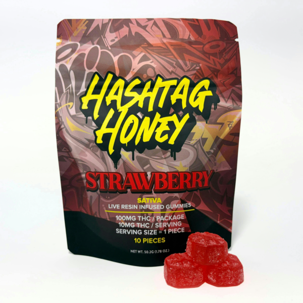 Hashtag Honey Strawberry Gummies, 100MG (10-Pack) - 100MG