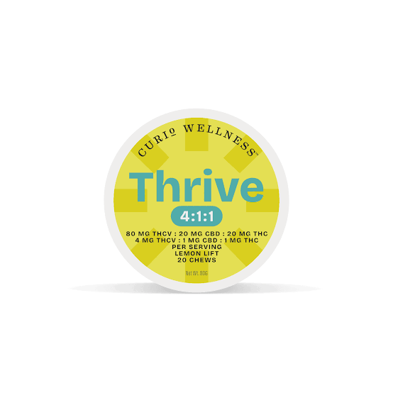 Curio Thrive Lemon Lift Chews, 100MG (20-Pack) - 100MG
