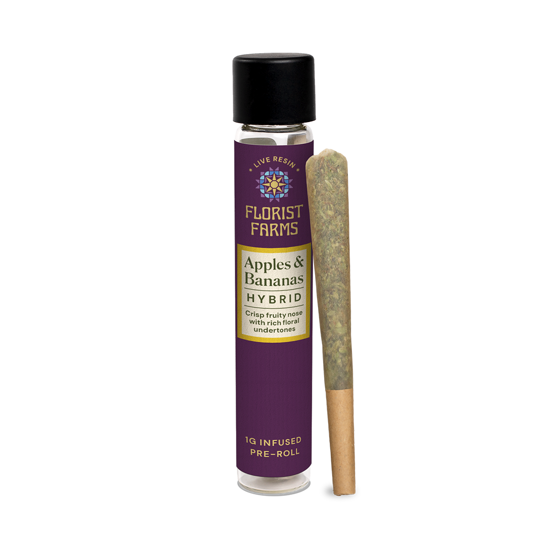 Florist Farms Apples and Bananas Live Resin Infused Pre-Roll, 1G - 1G