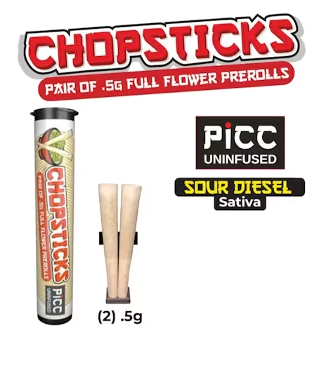 Chopsticks Sour Diesel Pre-Rolls, 1G (2-Pack) - 1G