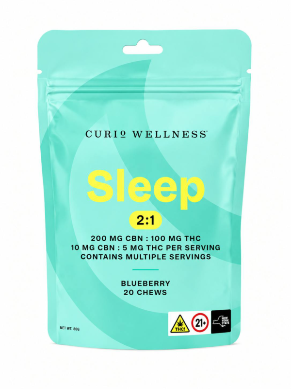 Curio Sleep Blueberry Chews, 100MG (20-Pack) - 100MG