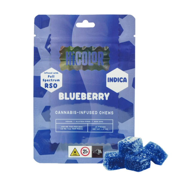 HiColor Blueberry RSO Gummies, 100MG (10-Pack) - 100MG