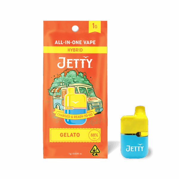Jetty Gelato High THC Mini Tank Vape, 1G - 1G